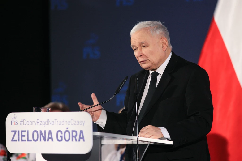Jarosław Kaczyński podczas spotkania w Zielonej Górze Jarosław Kaczyński podczas spotkania w Zielonej Górze