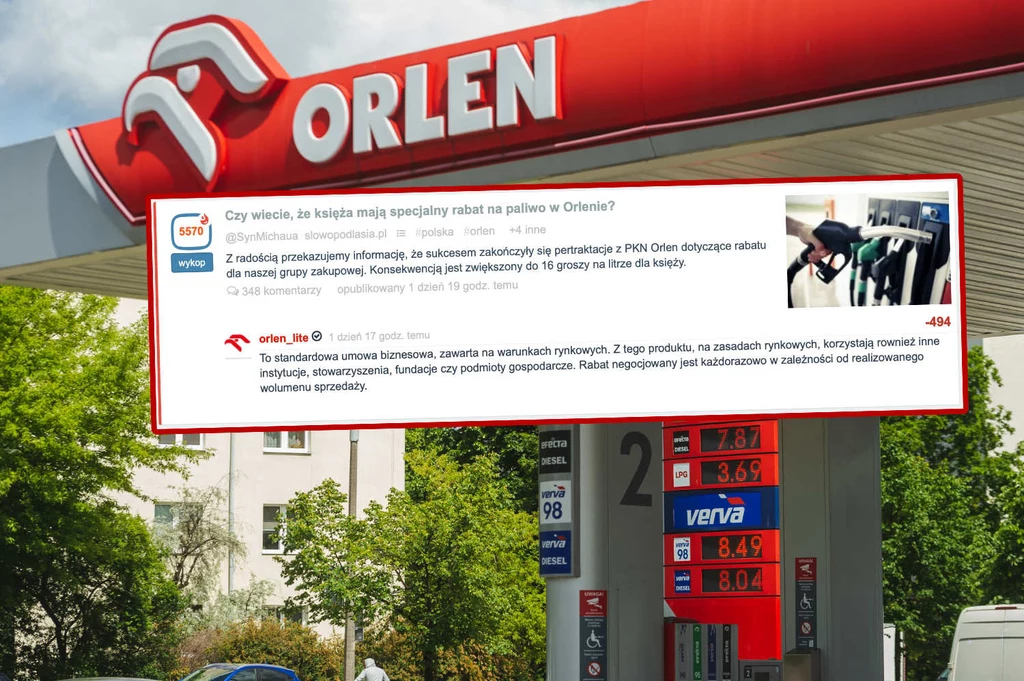 Według PKN Orlen rabat dla księży to standardowa umowa biznesowa