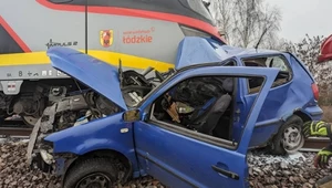 Strażacy wydobyli ofiarę z wraku samochodu.