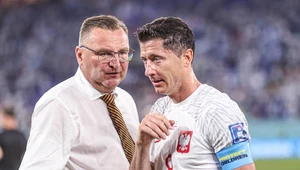 Selekcjoner Czesław Michniewicz i kapitan kadry Robert Lewandowski