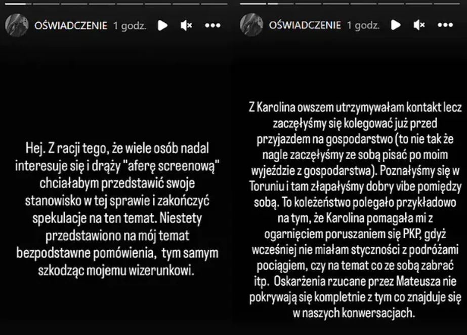 Oświadczenie Zuzanny z programu "Rolnik szuka żony" Oświadczenie Zuzanny z programu "Rolnik szuka żony"