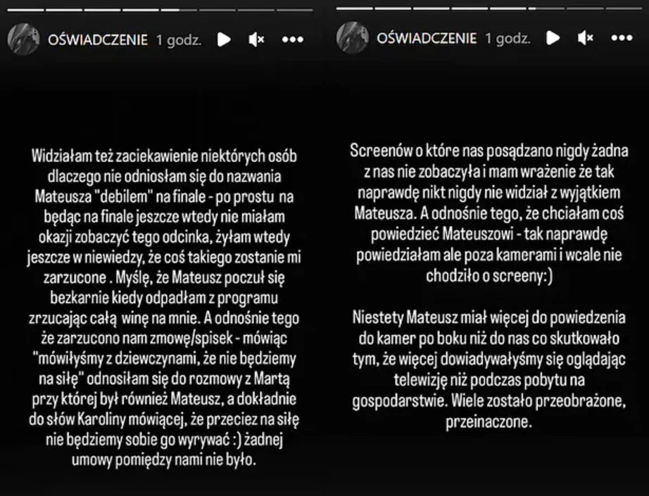 Oświadczenie Zuzanny z programu "Rolnik szuka żony" Oświadczenie Zuzanny z programu "Rolnik szuka żony"