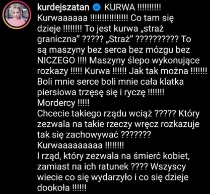 Oryginalny post Barbary Kurdej-Szatan