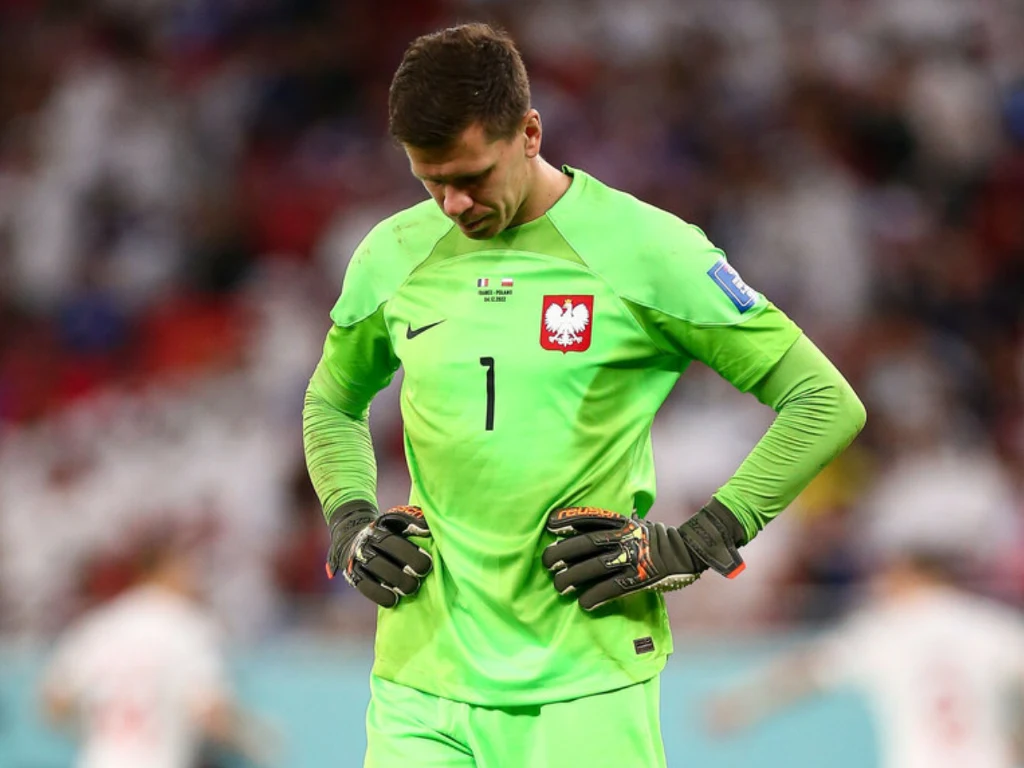 Wojciech Szczęsny na meczu Polska-Francja na mundialu w Katarze 2022