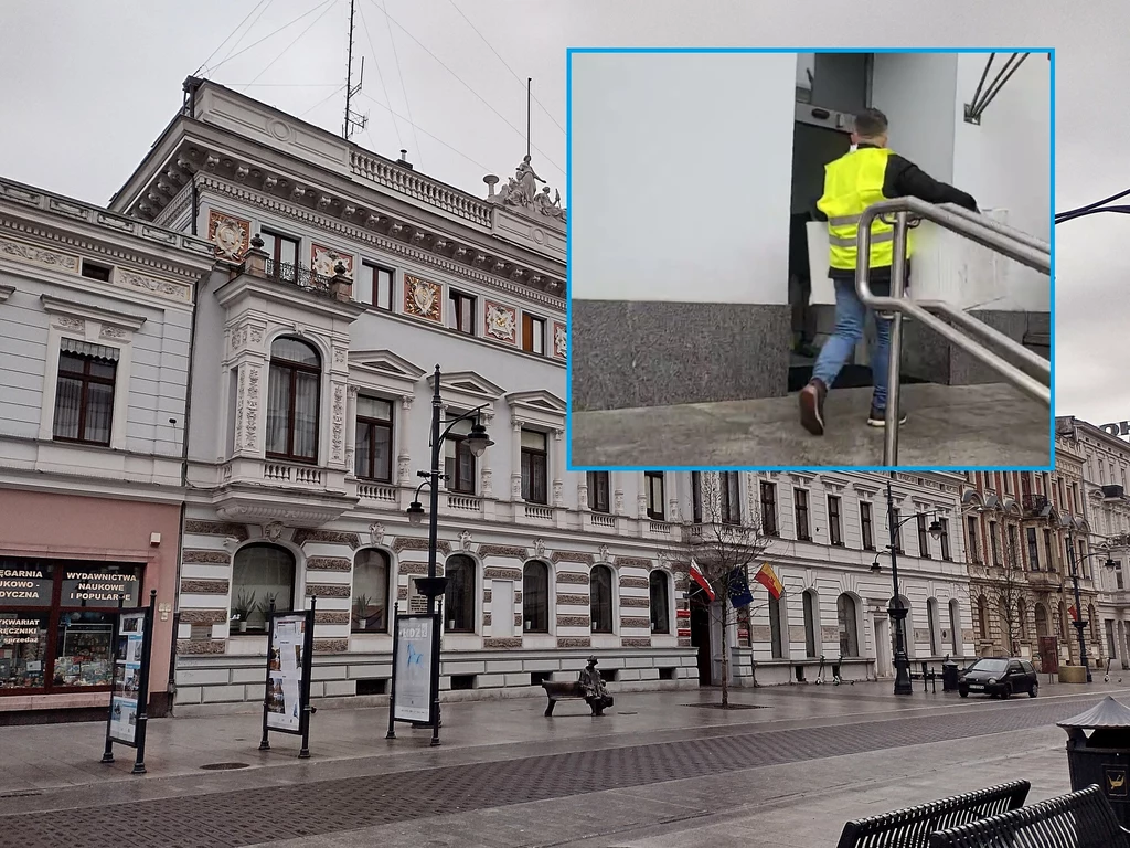 Łódź: Radny próbował zamurować wejście do Urzędu Miasta Łódź: Radny próbował zamurować wejście do Urzędu Miasta