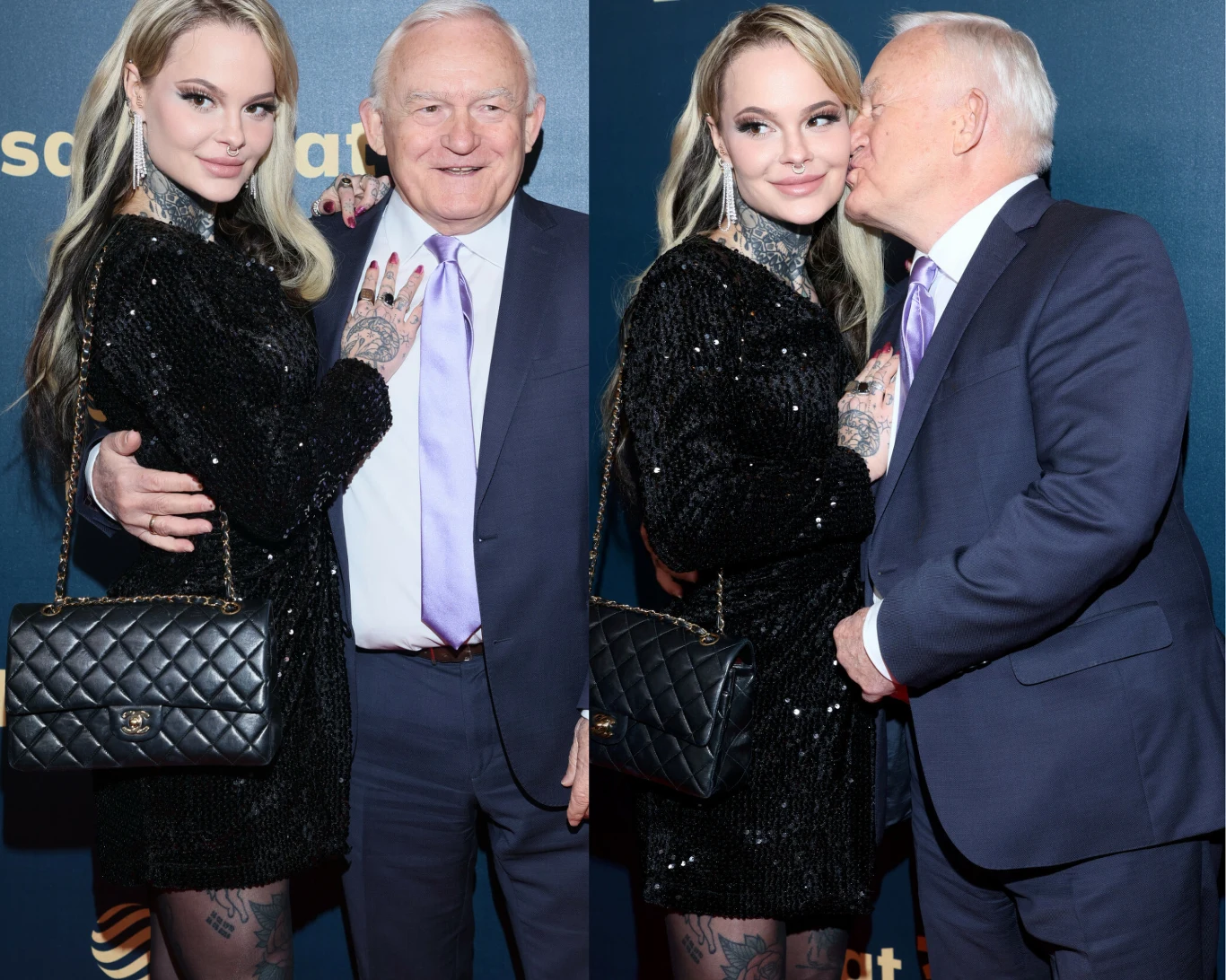 Leszek Miller towarzyszy wnuczce Monice Miller na uroczystej gali z okazji jubileuszu Telewizji Polsat Leszek Miller towarzyszy wnuczce Monice Miller na uroczystej gali z okazji jubileuszu Telewizji Polsat