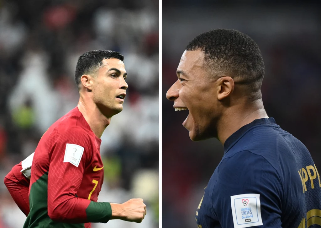 Cristiano Ronaldo (Portugalia) i Kylian Mbappe (Francja)