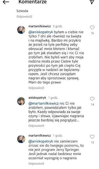 Patryk i Marta ze "Ślubu od pierwszego wejrzenia" kłócą się w sieci Patryk i Marta ze "Ślubu od pierwszego wejrzenia" kłócą się w sieci