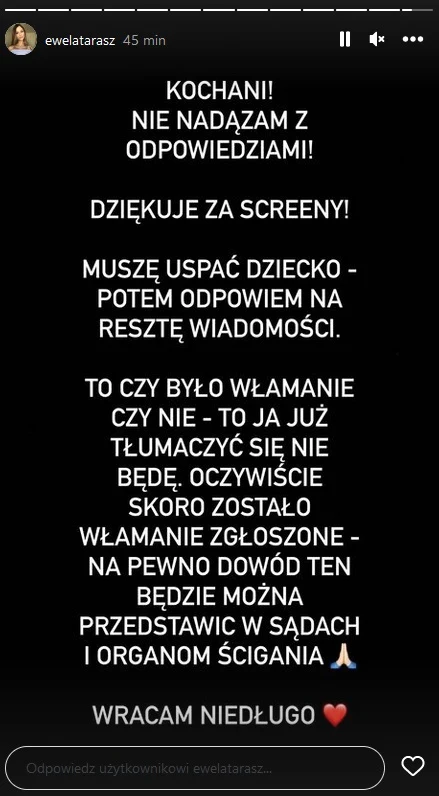 Odpowiedź Eweliny Taraszkiewicz