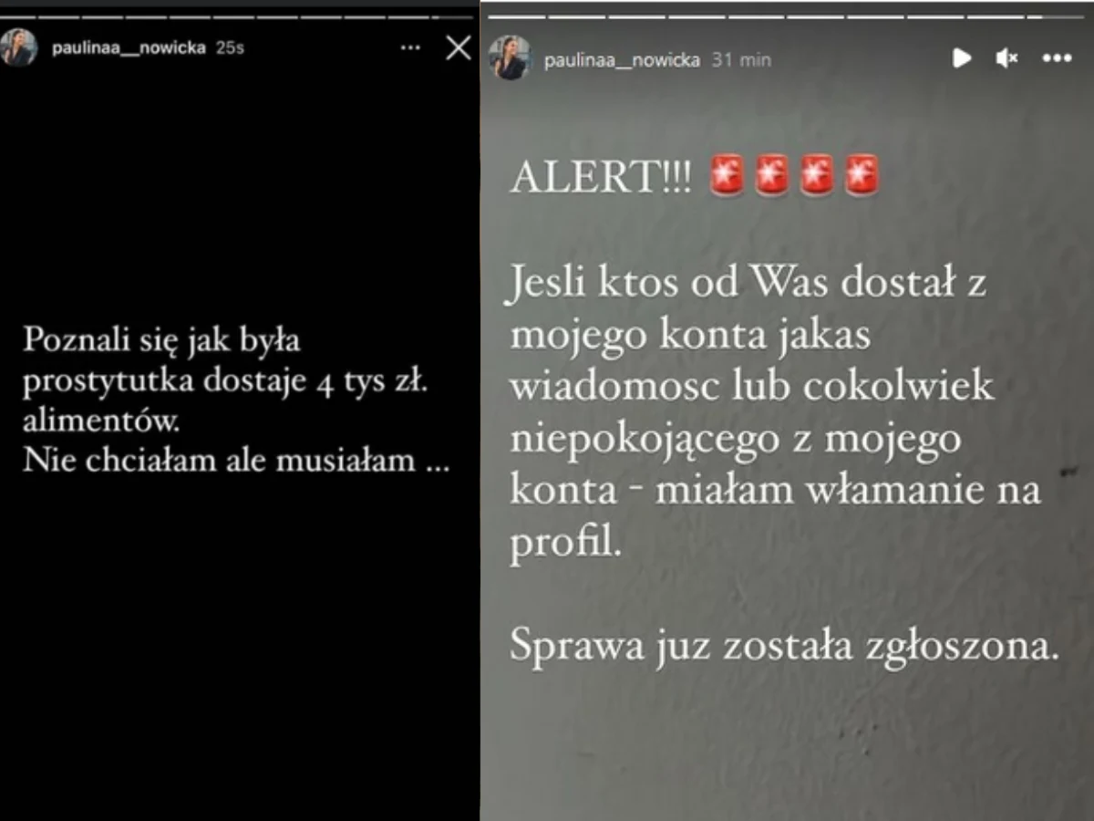 Wpis o takiej treści pojawił się na profilu Pauliny Nowickiej Wpis o takiej treści pojawił się na profilu Pauliny Nowickiej