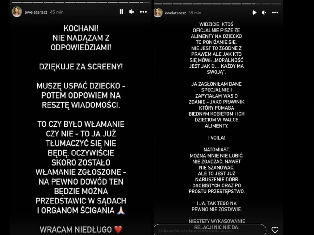 Odpowiedź Eweliny Taraszkiewicz