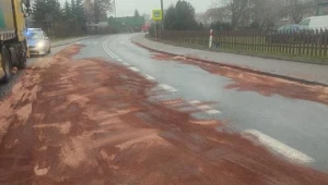 Ogromna plama na dolnośląskiej drodze 