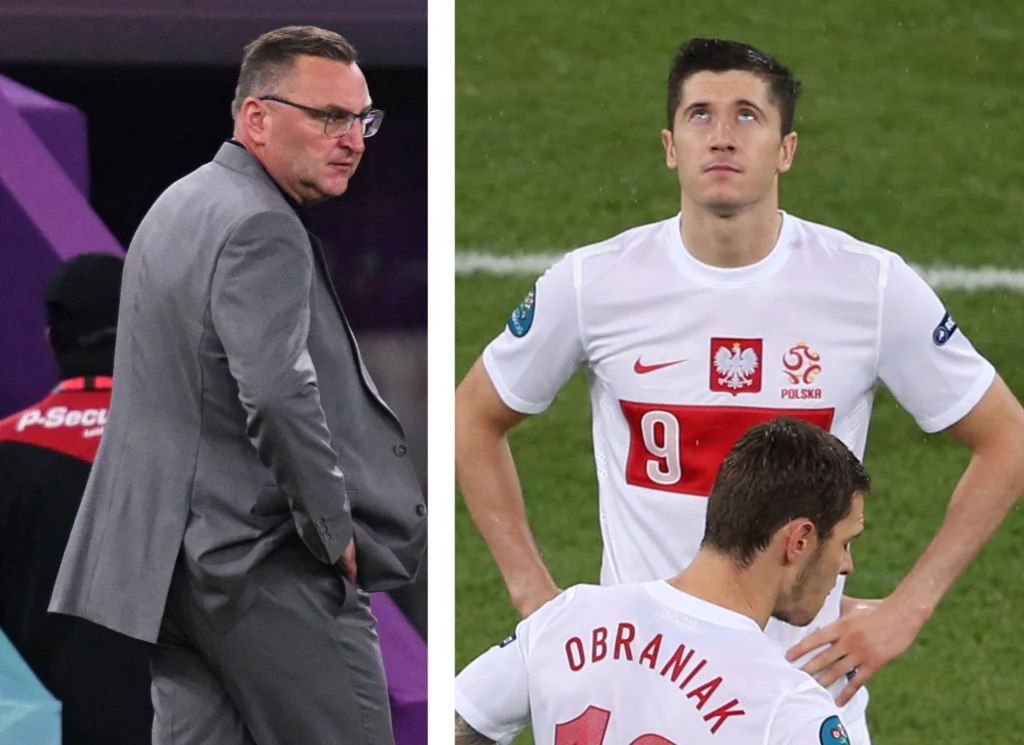 Na zdjęciu: selekcjoner reprezentacji Polsk Czesław Michniewicz, Robert Lewandowski oraz Ludovic Obraniak Na zdjęciu: selekcjoner reprezentacji Polsk Czesław Michniewicz, Robert Lewandowski oraz Ludovic Obraniak