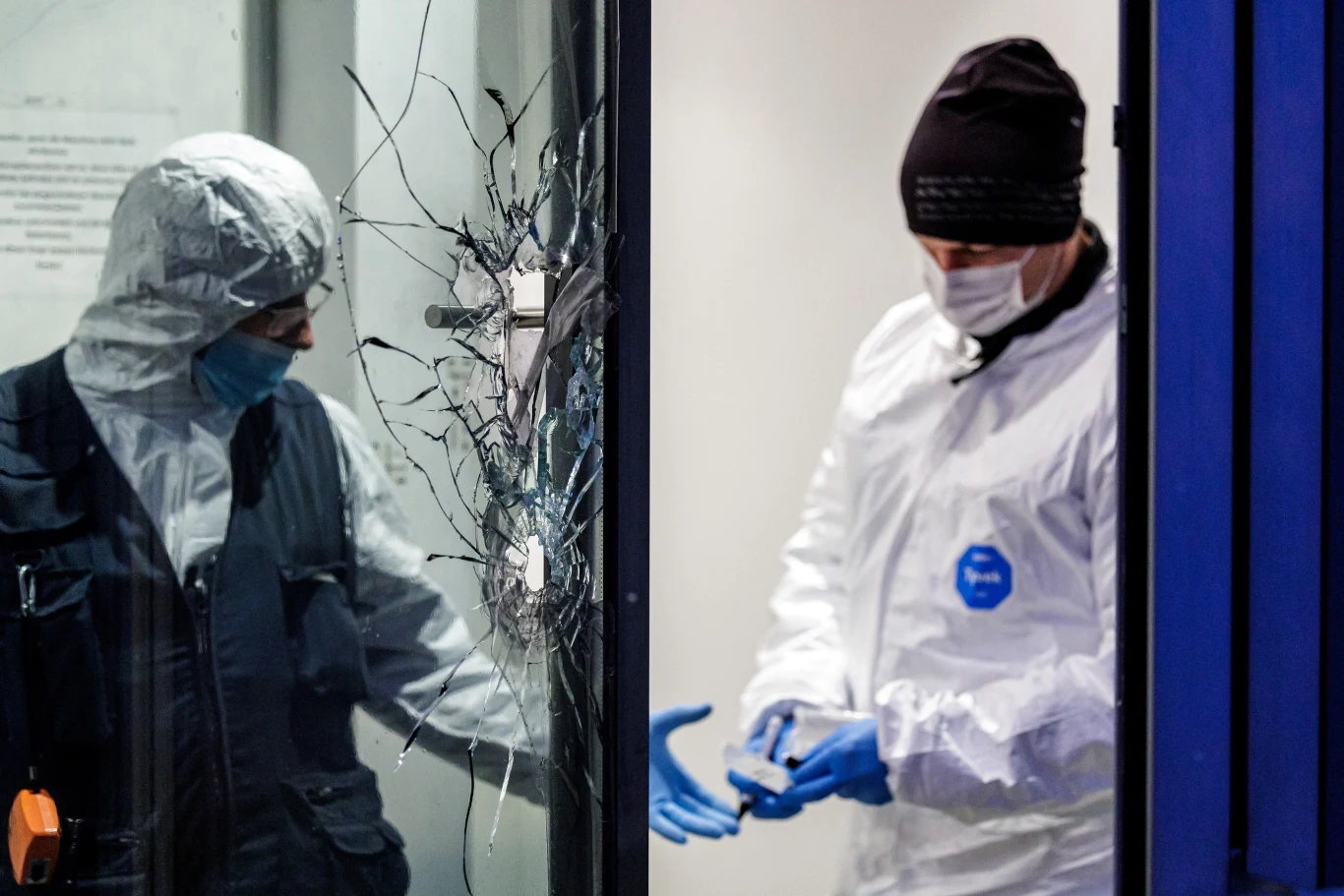 Siedziba "Radia Dresden" po ostrzale napastnika