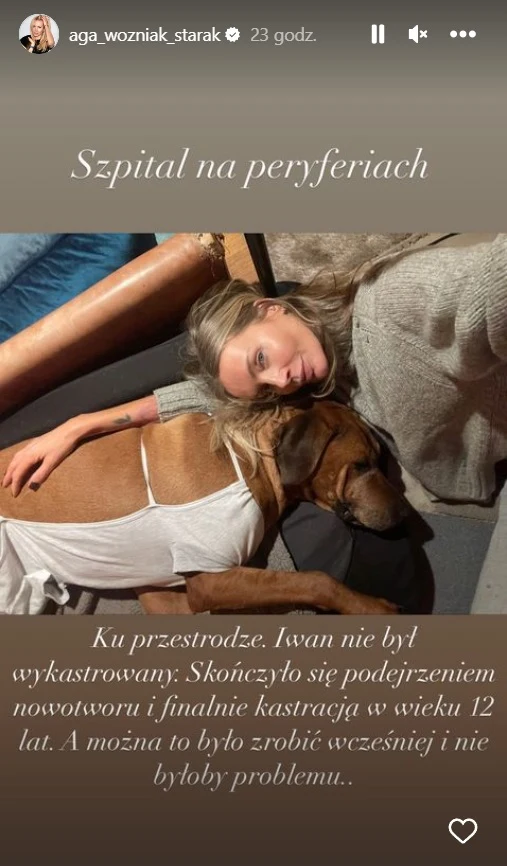 Poruszający wpis Agnieszki Woźniak-Starak.