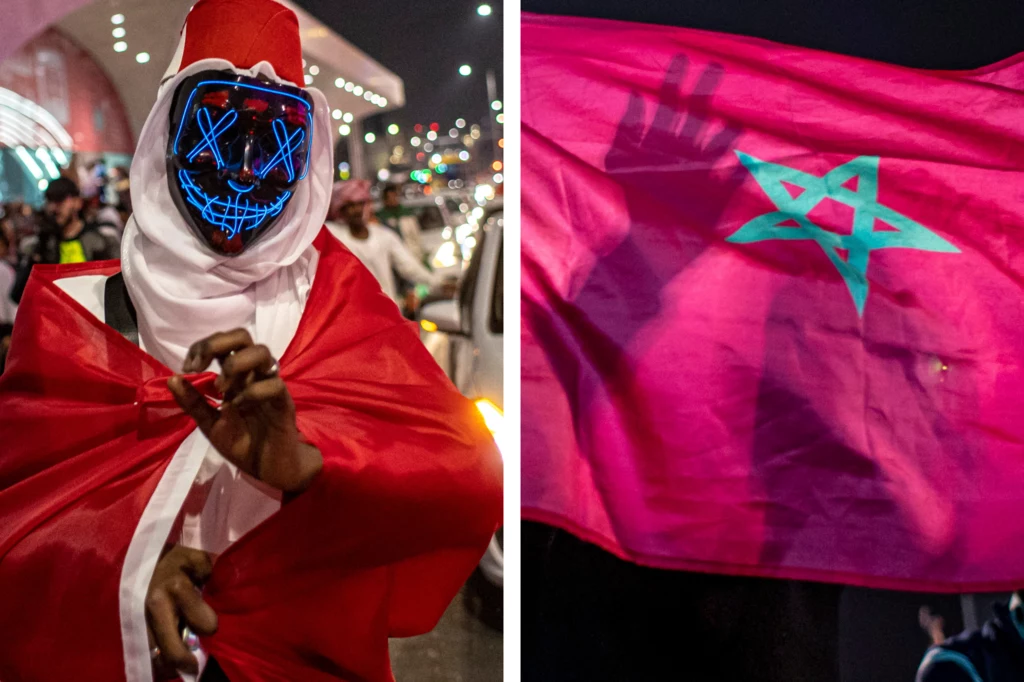 Katar 2022. Kibice reprezentacji Maroka po pokonaniu Portugalii wyszli na ulice Katar 2022. Kibice reprezentacji Maroka po pokonaniu Portugalii wyszli na ulice