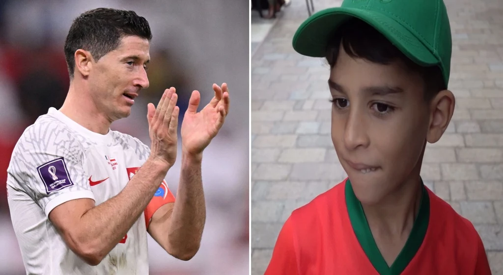 Robert Lewandowski ma kibiców na całym świecie. Wspierał go też siedmioletni Otmar z Maroka, który ma nadzieję, że jego drużyna pomści Polskę w półfinale z Francją Robert Lewandowski ma kibiców na całym świecie. Wspierał go też siedmioletni Otmar z Maroka, który ma nadzieję, że jego drużyna pomści Polskę w półfinale z Francją
