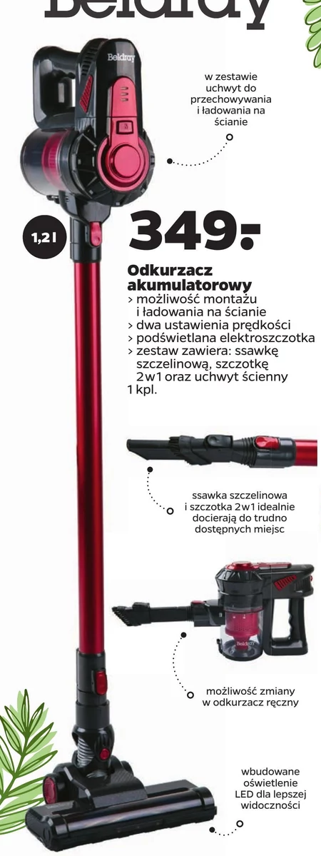 Akumulatorowy odkurzacz Beldray