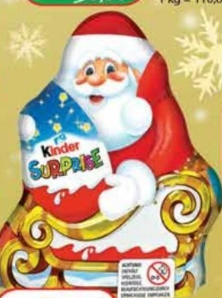 Kinder Niespodzianka Mikołaj Figurka pokryta mleczną czekoladą z warstwą białego nadzienia 75 g