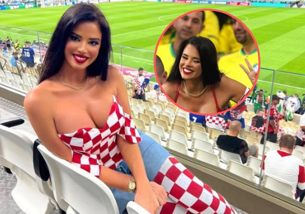 Ivana Knoll szokuje na trybunach w Katarze