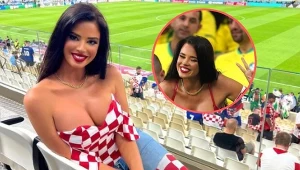 Ivana Knoll szokuje na trybunach w Katarze