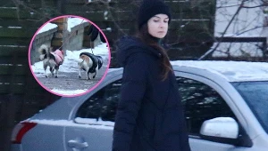 Marta Kaczyńska na spacerze z pupilami