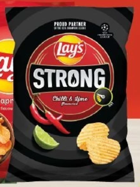 Lay's Strong Chipsy ziemniaczane karbowane o smaku ostrego chilli i limonki 265 g