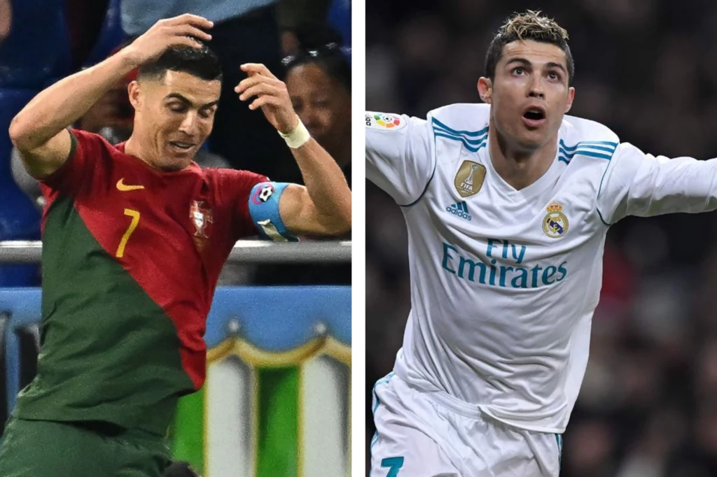 Cristiano Ronaldo w barwach reprezentacji Portugalii i Realu Madryt Cristiano Ronaldo w barwach reprezentacji Portugalii i Realu Madryt