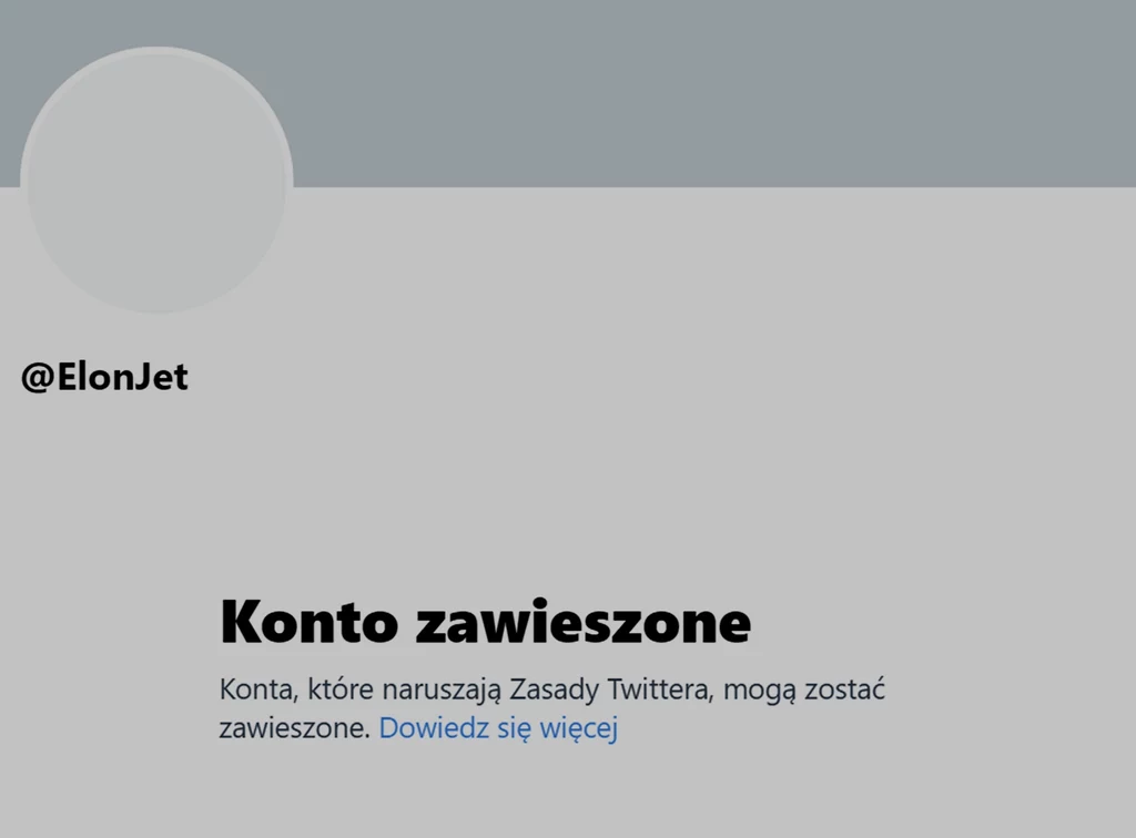 Profil @ElonJet, śledzący podróże Elona Muska, został zawieszony na Twitterze