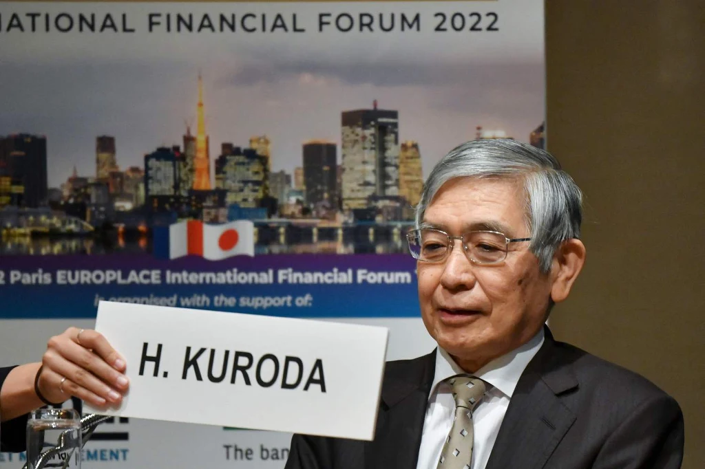 Haruhiko Kuroda ostatni prezes banku centralnego luźnej polityki pieniężnej.
AFP-PHOTO 5 FIN JPN AFP/AFP KAZUHIRO NOGI/