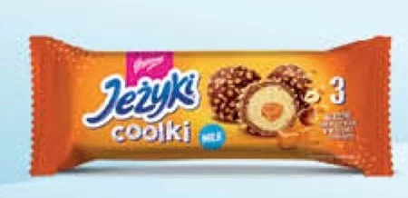 Jeżyki Coolki Milk Wafelek z kremem o smaku herbatnikowym i masą karmelową 35 g (3 sztuki)