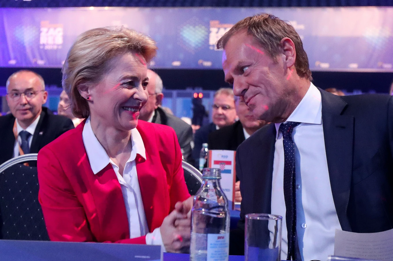 Przewodnicząca Komisji Europejskiej Ursula von der Leyen i przewodniczący Platformy Obywatelskiej Donald Tusk Przewodnicząca Komisji Europejskiej Ursula von der Leyen i przewodniczący Platformy Obywatelskiej Donald Tusk
