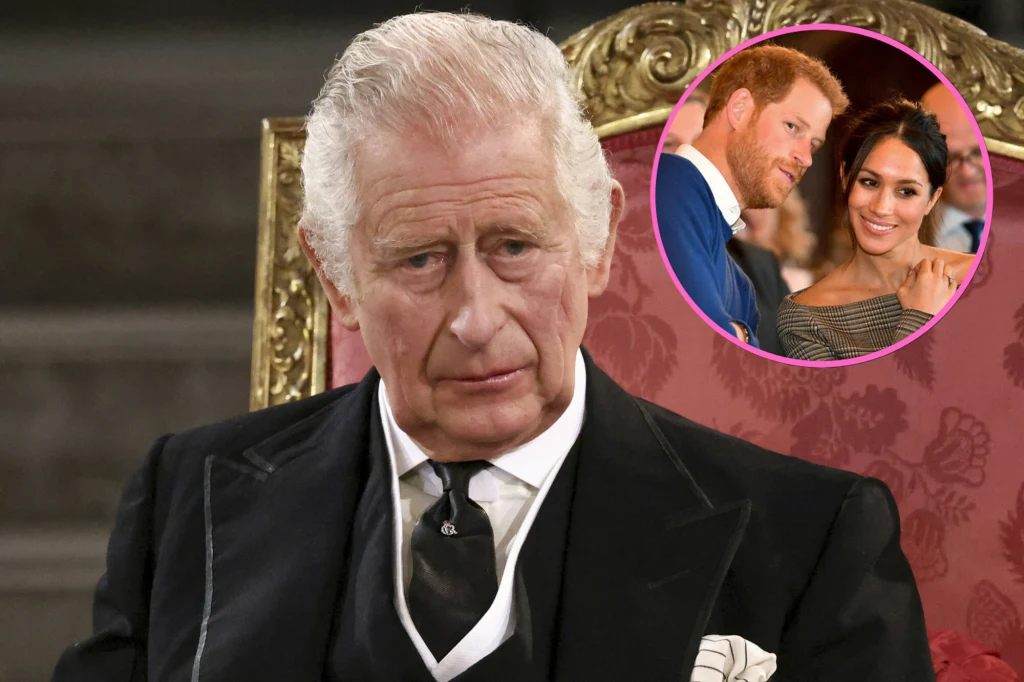 Król Karol III, książe Harry i Meghan Markle