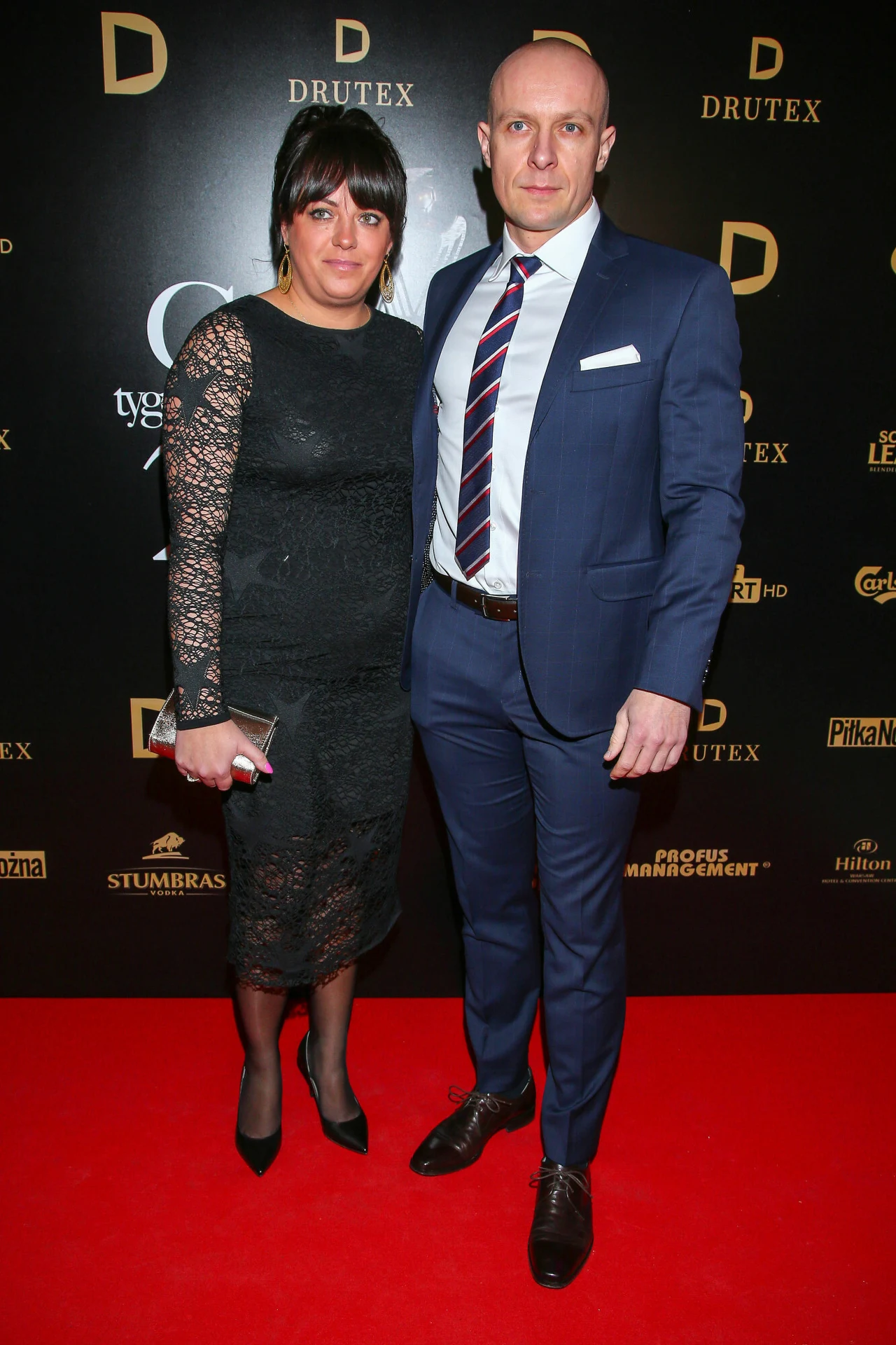 Szymon Marciniak i Magdalena Marciniak na gali tygodnika "Piłka Nożna"