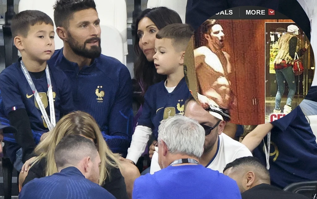 Olivier Giroud z rodziną i na zdjęciu z hotelu Olivier Giroud z rodziną i na zdjęciu z hotelu