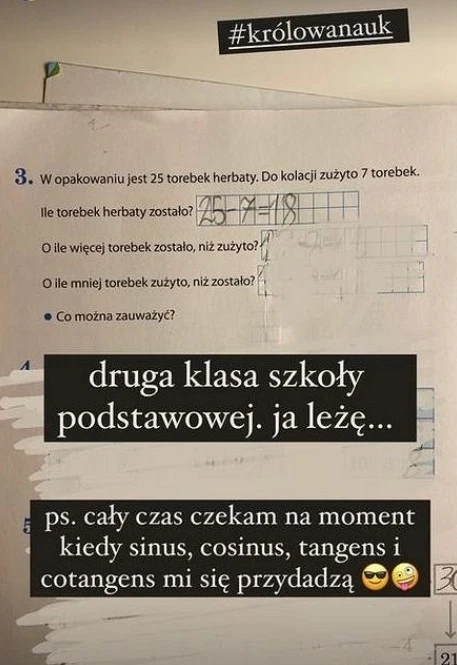 Anna Mucha narzeka na matematykę w sieci. To zadanie ją pokonało! Anna Mucha narzeka na matematykę w sieci. To zadanie ją pokonało!
