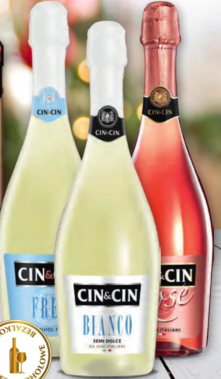 Cin&Cin Spumante Bianco Wino białe półsłodkie musujące polskie 750 ml