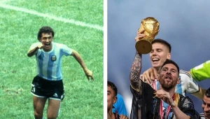 Jorge Valdano (z lewej) i Leo Messi (z prawej)