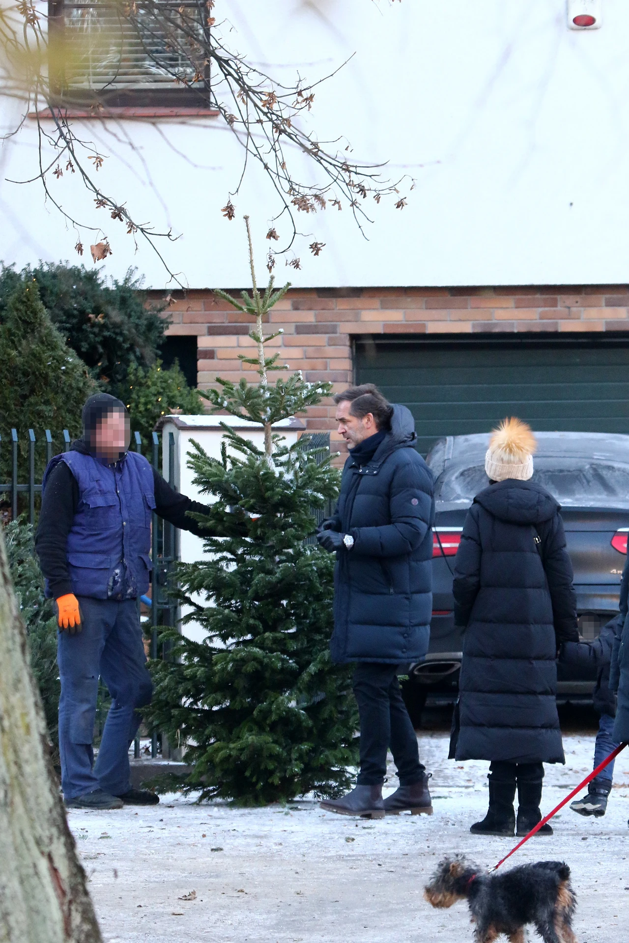 Marta Kaczyńska wybiera choinkę z synkiem i trzecim mężem, Piotrem Zielińskim 