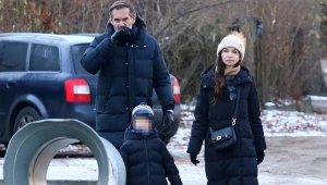 Marta Kaczyńska wybiera choinkę z synkiem i trzecim mężem, Piotrem Zielińskim