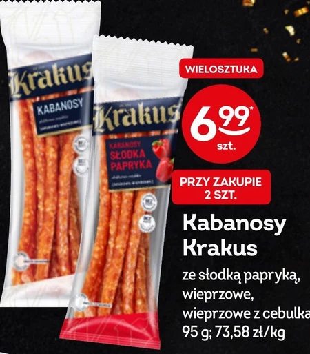 Krakus Extra cienkie kabanosy o smaku salsa pomidorowa 95 g