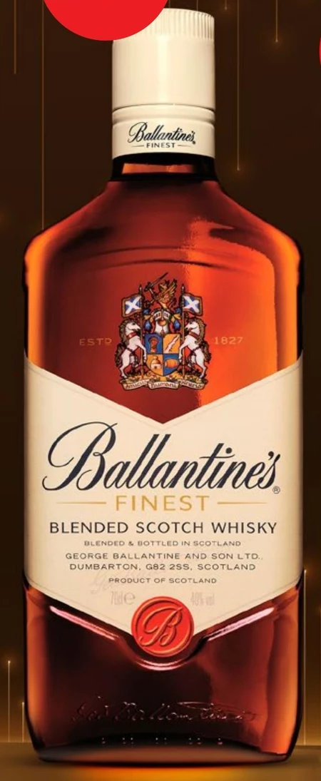 Ballantine's Finest Szkocka whisky 700 ml i szklanka