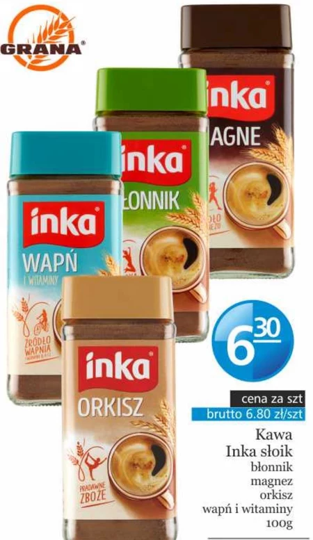 Inka Rozpuszczalna kawa zbożowa orkiszowa 100 g