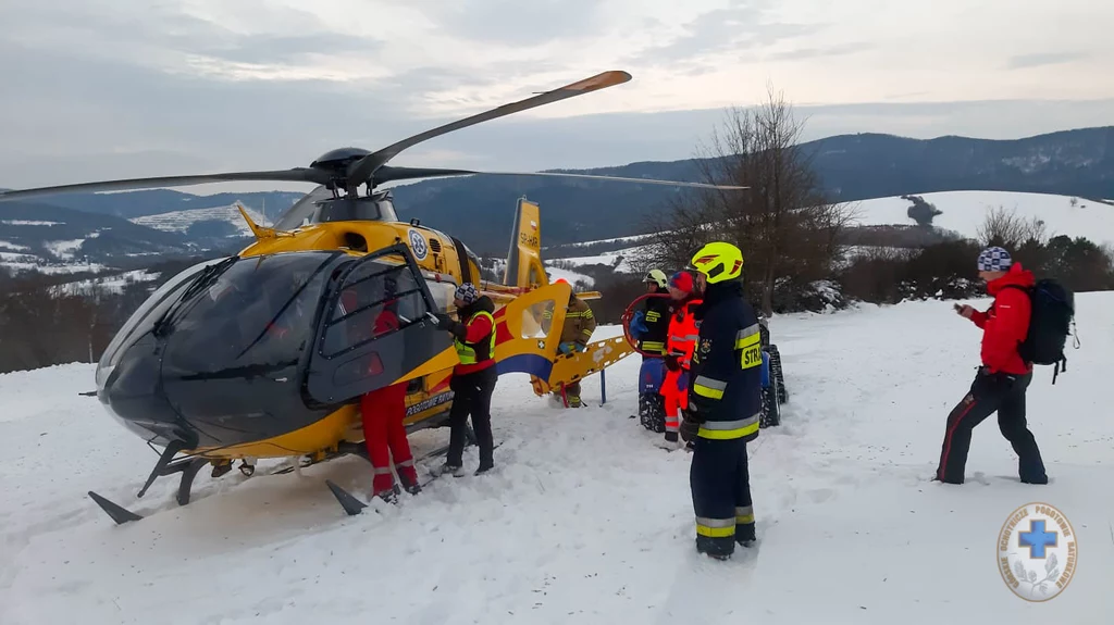Na pomoc mężczyźnie przyleciał helikopter LPR Na pomoc mężczyźnie przyleciał helikopter LPR