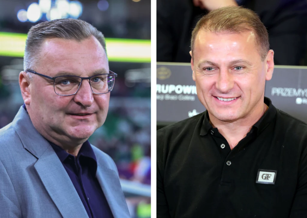 Piotr Świerczewski (z prawej) broni Czesława Michniewicza Piotr Świerczewski (z prawej) broni Czesława Michniewicza