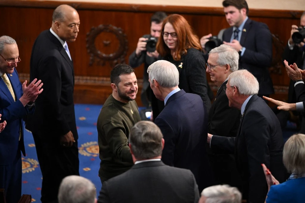 Wołodymyr Zełenski w amerykańskim Kongresie