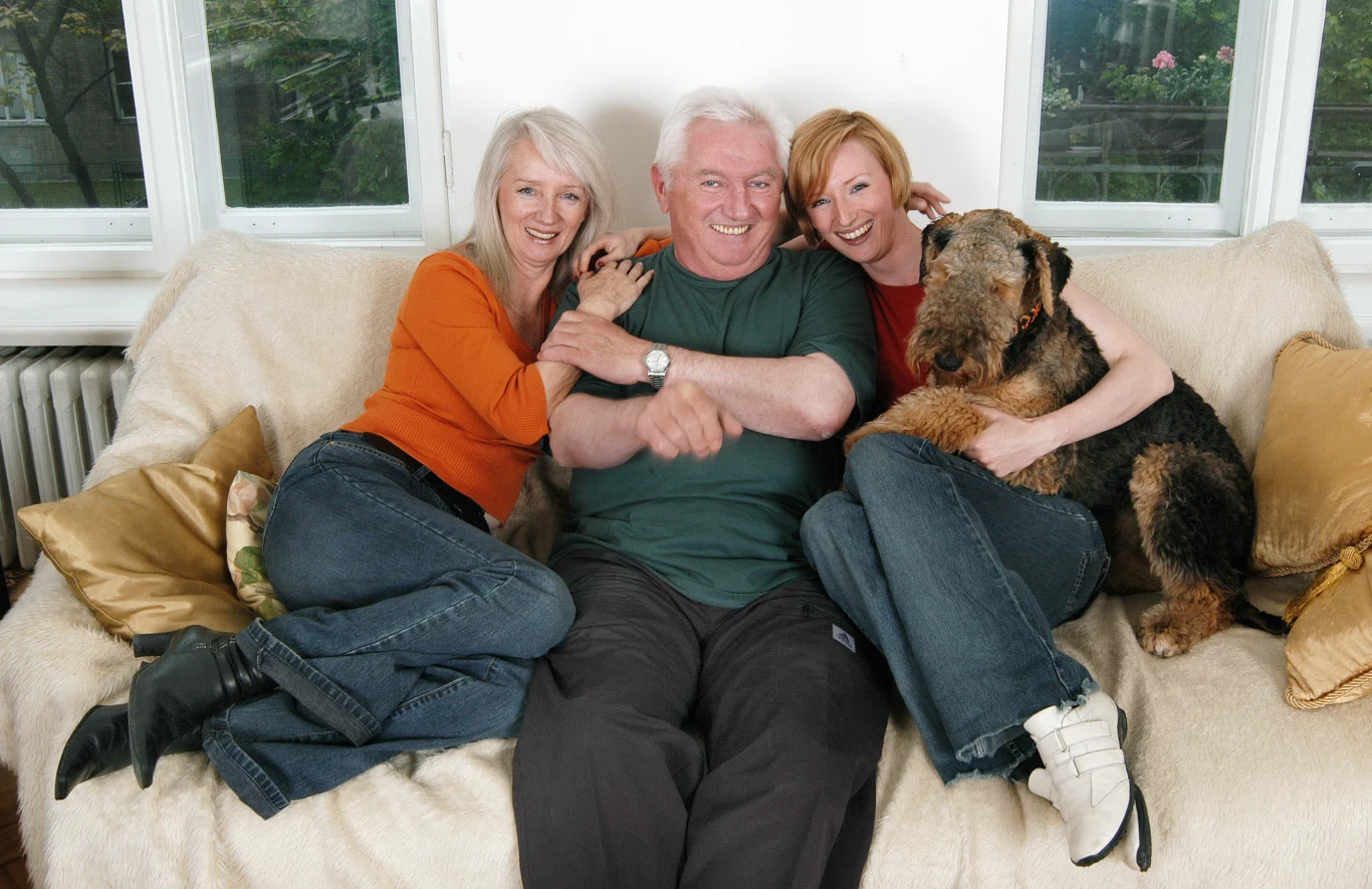 Andrzej Turski z żoną i córką Andrzej Turski z żoną i córką