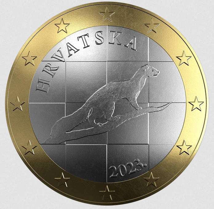 Jak będą wyglądać monety w Chorwacji? Monety 1, 2 i 5 centów będą przedstawiać litery HR (Chorwacja) pisane głagolicą. Na monetach 10, 20 i 50 centów pojawi się postać Nikoli Tesli. Moneta 1 euro przedstawiać będzie wizerunek kuny (zwierzę), które wcześniej symbolizowało walutę Chorwacji. Na monecie 2 euro pojawi się zarys mapy kraju. Na każdej z monet wygrawerowany będzie napis HRVATSKA. Jak będą wyglądać monety w Chorwacji? Monety 1, 2 i 5 centów będą przedstawiać litery HR (Chorwacja) pisane głagolicą. Na monetach 10, 20 i 50 centów pojawi się postać Nikoli Tesli. Moneta 1 euro przedstawiać będzie wizerunek kuny (zwierzę), które wcześniej symbolizowało walutę Chorwacji. Na monecie 2 euro pojawi się zarys mapy kraju. Na każdej z monet wygrawerowany będzie napis HRVATSKA.