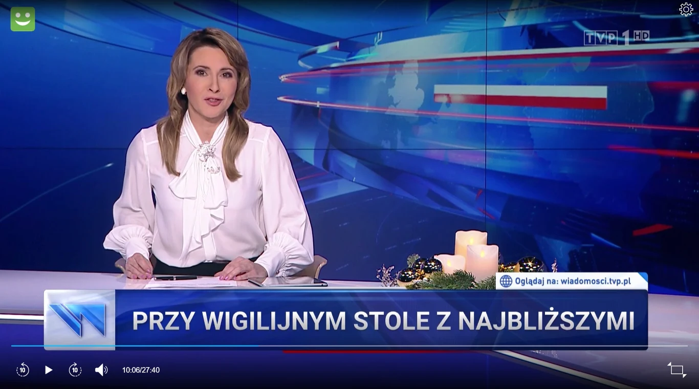 Marta Kielczyk w wigilijnych "Wiadomościach"