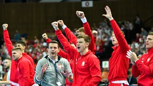 Reprezentacja Polski w piłce ręcznej podczas meczu Polska-Włochy w eliminacjach do ME